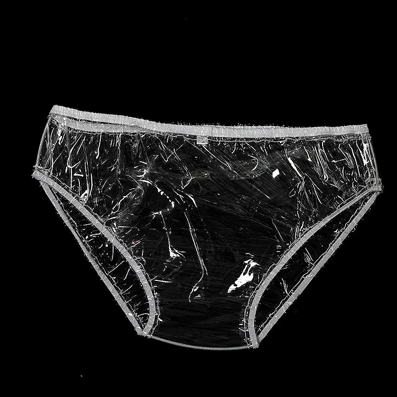 Transparent Underwear Men Women Briefs Low Waist TPU Panties Sexy Lingerie Plastic PVC See Through Couple Erotic Hombre Thongs