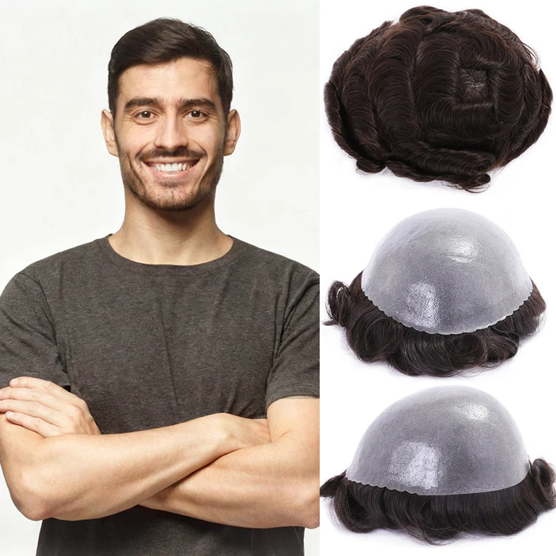 

Permier Men Hair System 0,8 мм Все поликожа Система замены волос для мужчин | Не блеска под свет, смесь хорошо с помощью вашей кожи.