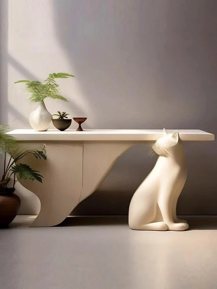 TTTTEntrance Cabinet, Animal Welcome Ornament, Cat Floor Locker