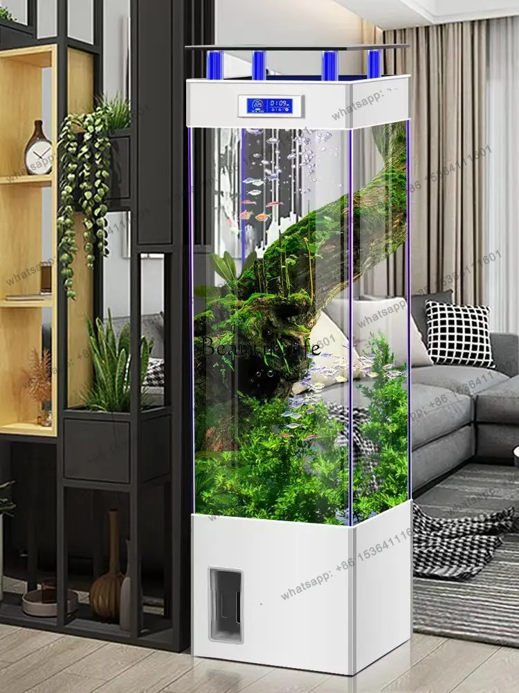 X4 Ultra-White Glass Small Fish Tank Ecological Change Water Floor Aquarium