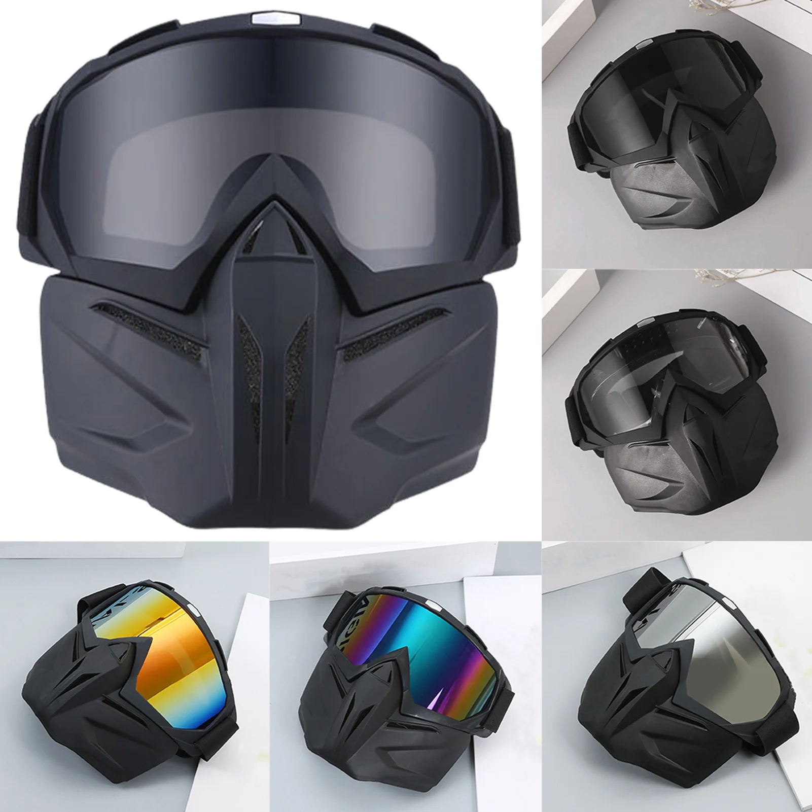 

Motorcycle Goggles Paintball Mask Outdoor Sports Goggles Windproof Glasses for Cycling Running Golf