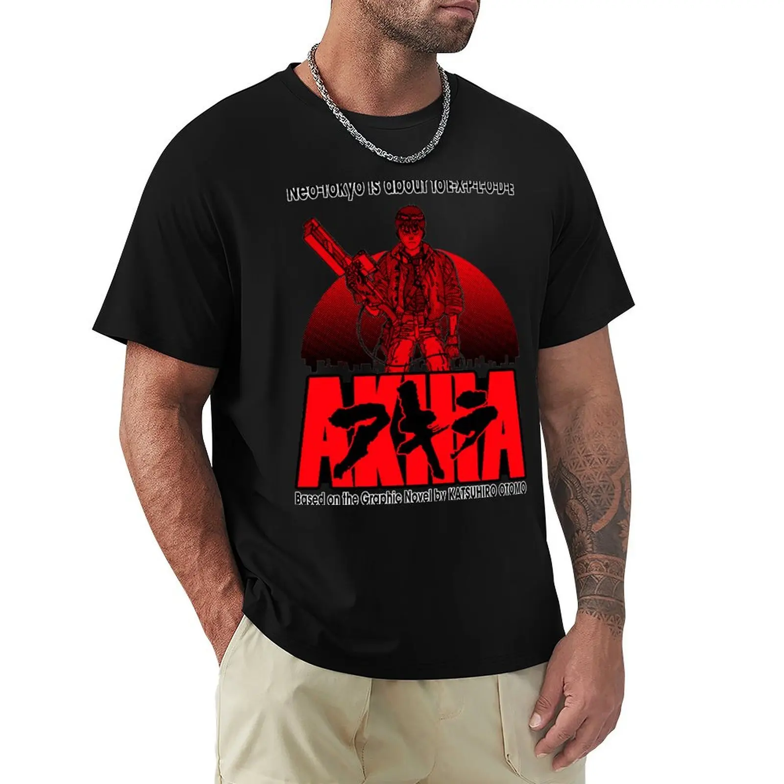 Neo Tokyo is about to explode T-Shirt Vintage Print Crew Neck Tee