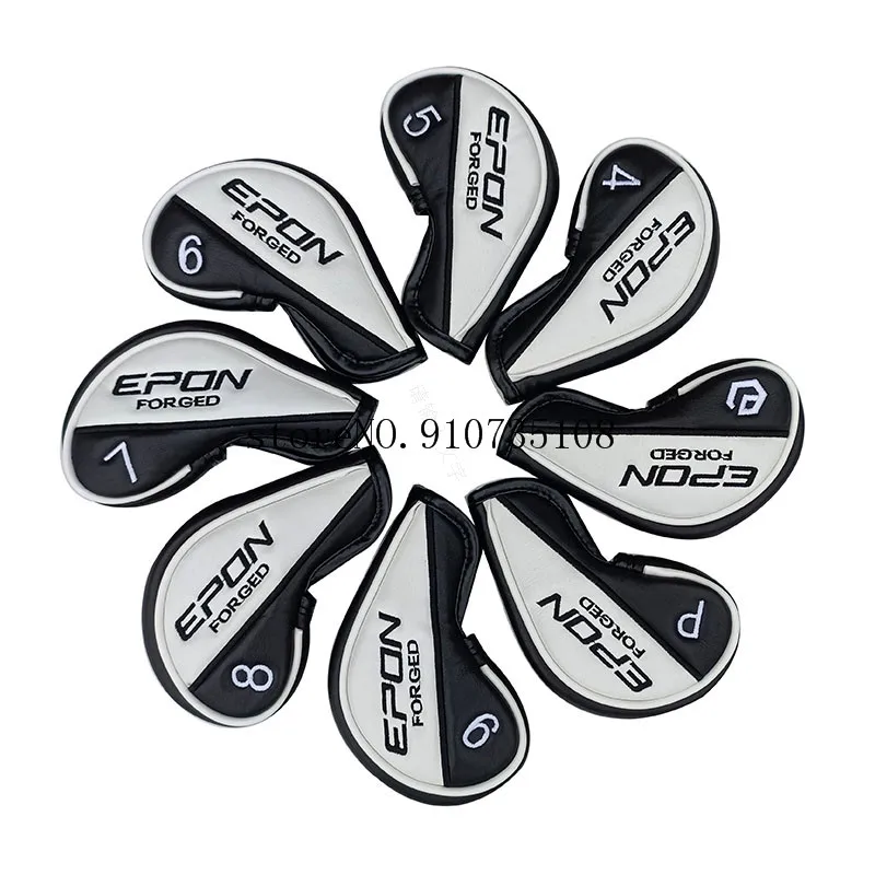 Golf Iron Cover  PU Leather Waterproof 8Pcs Set E-PON Club Headcovers golf accessory