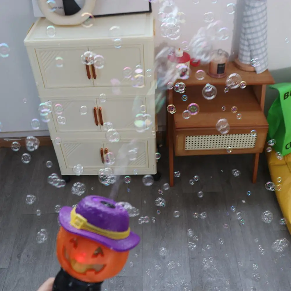 Kreatywna Maszyna do Robienia Baniek w Kształcie Dyni, Podświetlana, Przenośna, Automatyczna Maszyna do Robienia Baniek na Halloween, Zabawki do Robienia Baniek na Boże Narodzenie