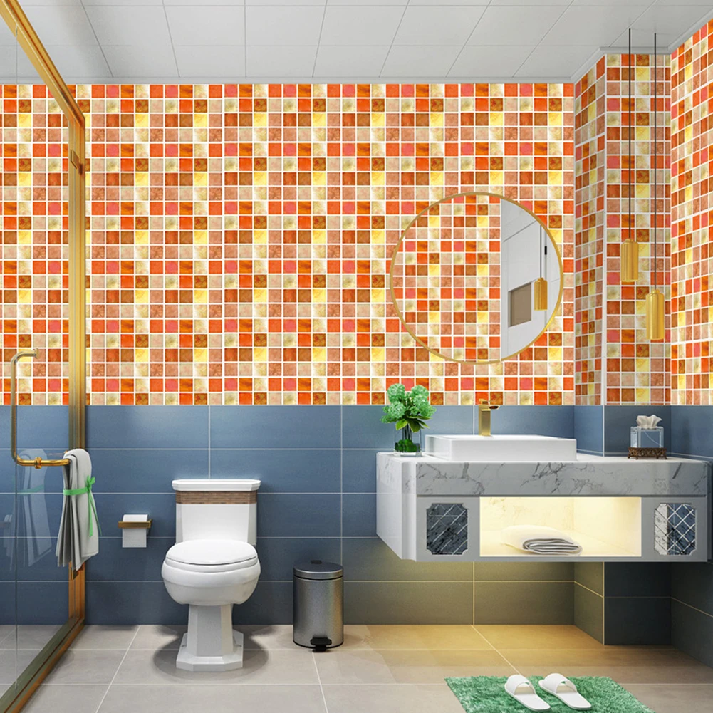 3.93*3.93*0.3inch Stylish Wall Decor Colorful Tile Stickers Cost-effective Alternative Easy Installation Process