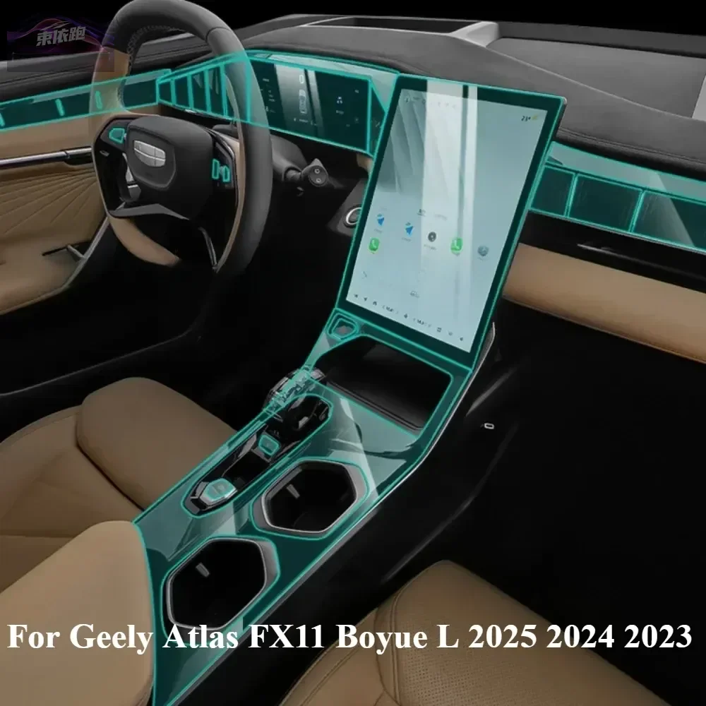 

For Geely Atlas FX11 Boyue L 2025 2024 2023 Accessories Interior Film Transparent TPU Gear Panel Center Console PPF Protection