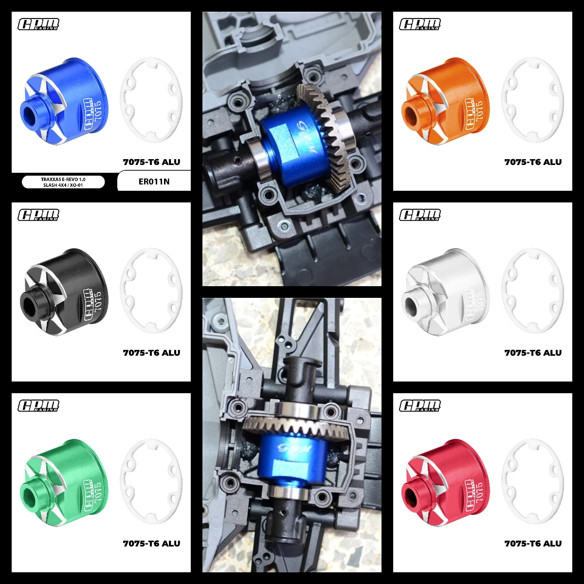 

Корпус переднего/заднего дифференциала GPM Alloy 7075, TRAXXAS E-Revo Slash XO-01, Hoss Rustler Jato