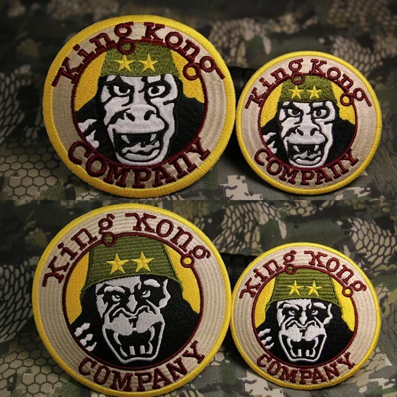 King Kong Taxi Driver Tactical Patch Embroidered Badge Gorilla Hook&Loop Patches Klett Parachute Morale Emblem Backpack Stickers