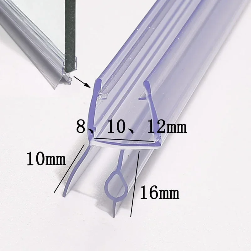 Waterproof Shower door Transparent sealing strips water stopper Weatherstrip glass shower screen seal strip 6 to 12mm gap sealer
