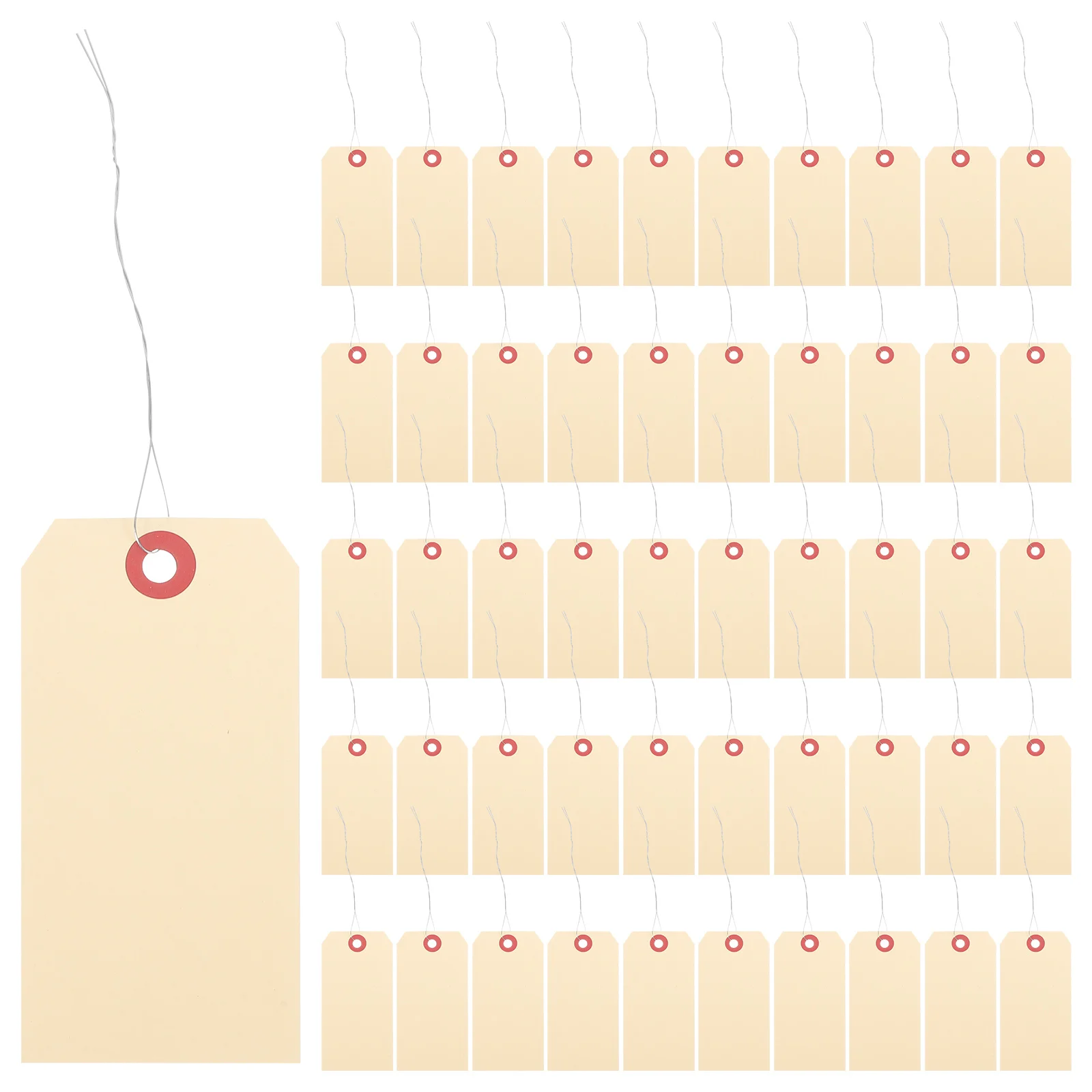 100 pcs Price Tags Manila Wire Shipping Labels 8x13cm Sturdy Blank Cards Iron Eyelets Packaging Tags Clothing Hangtags - view 5
