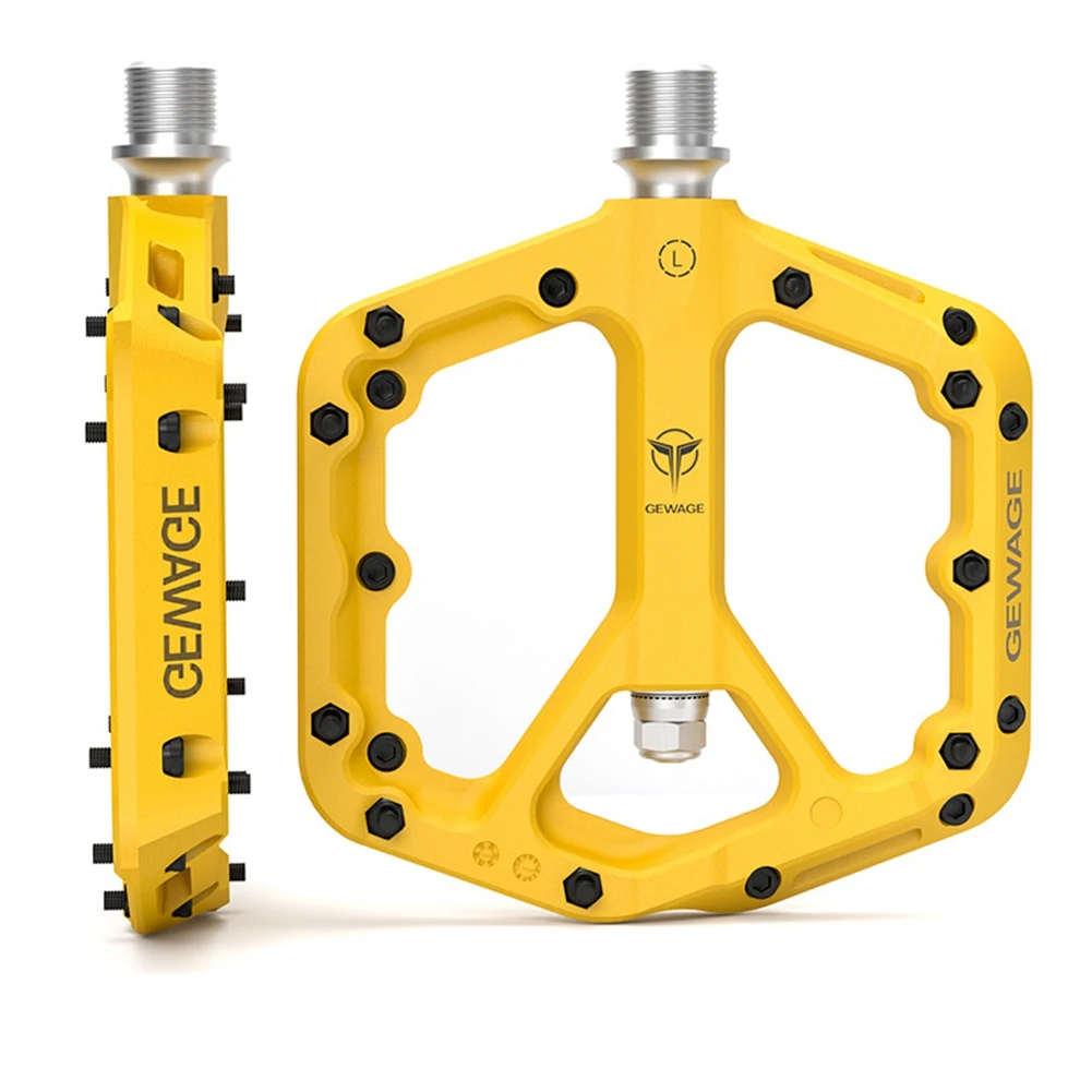 ABST  Ultralight Seal Bearings Bicycle Bike Pedals Cycling Nylon Road Bmx Mtb Pedals Flat Platform Bicycle Accessories,Yellow