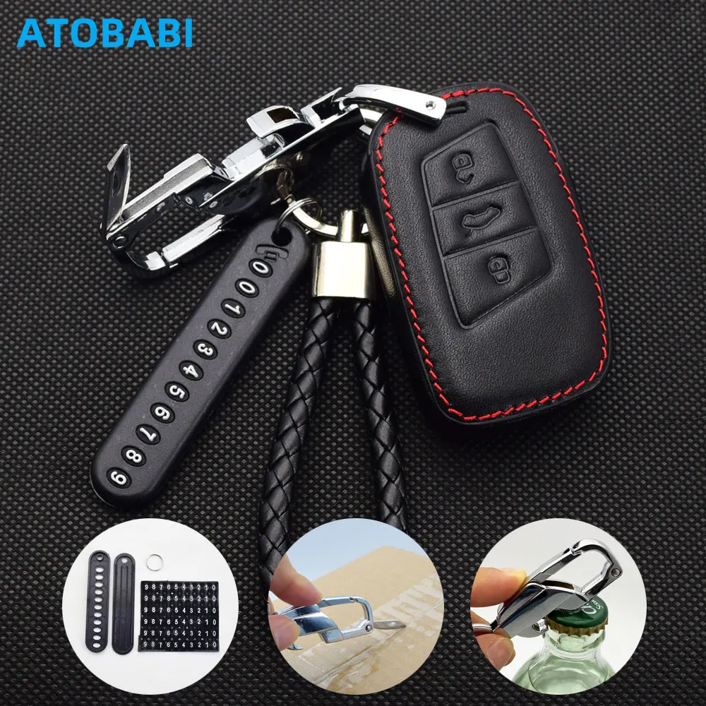 

Кожаный чехол для ключей от автомобиля, сумка для VW Volkswagen Passat B8 2019 2020 Arteon Magotan Jetta Skoda Superb A7 Kodiaq, держатель для ключей