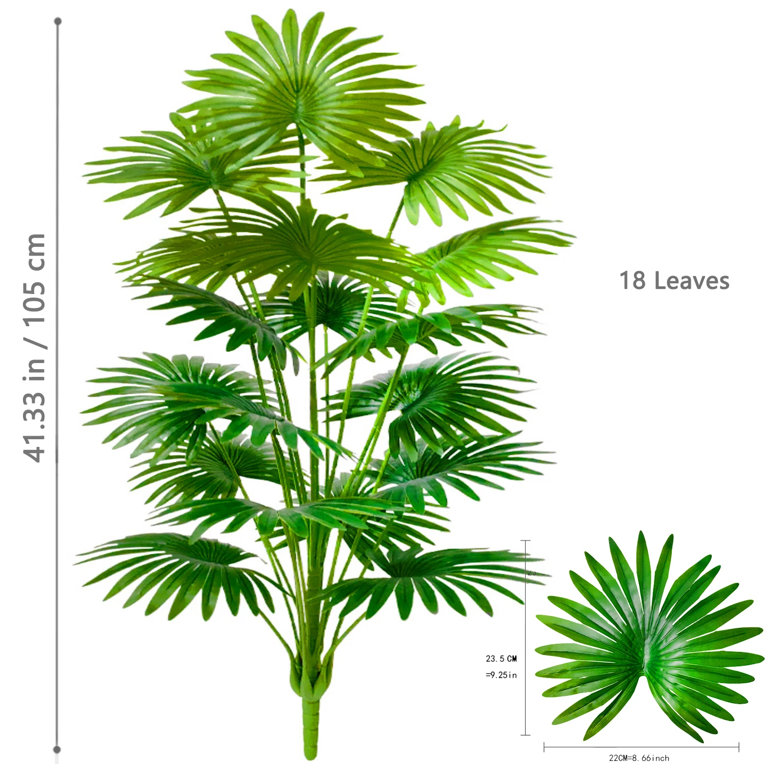 NONE 65–105 cm (41,32 Zoll) künstliche Fächerblätter, tropische Pflanze, große gefälschte Palme, Büro, Zuhause, Urlaubsdekoration 9