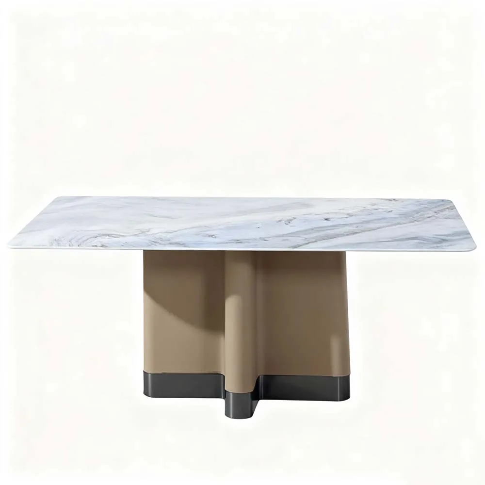 Modern Eco-Friendly Waterproof Marble Dining Table Chair Set for School Small Apartment Hotel Use 4-Person Rectangular Dining