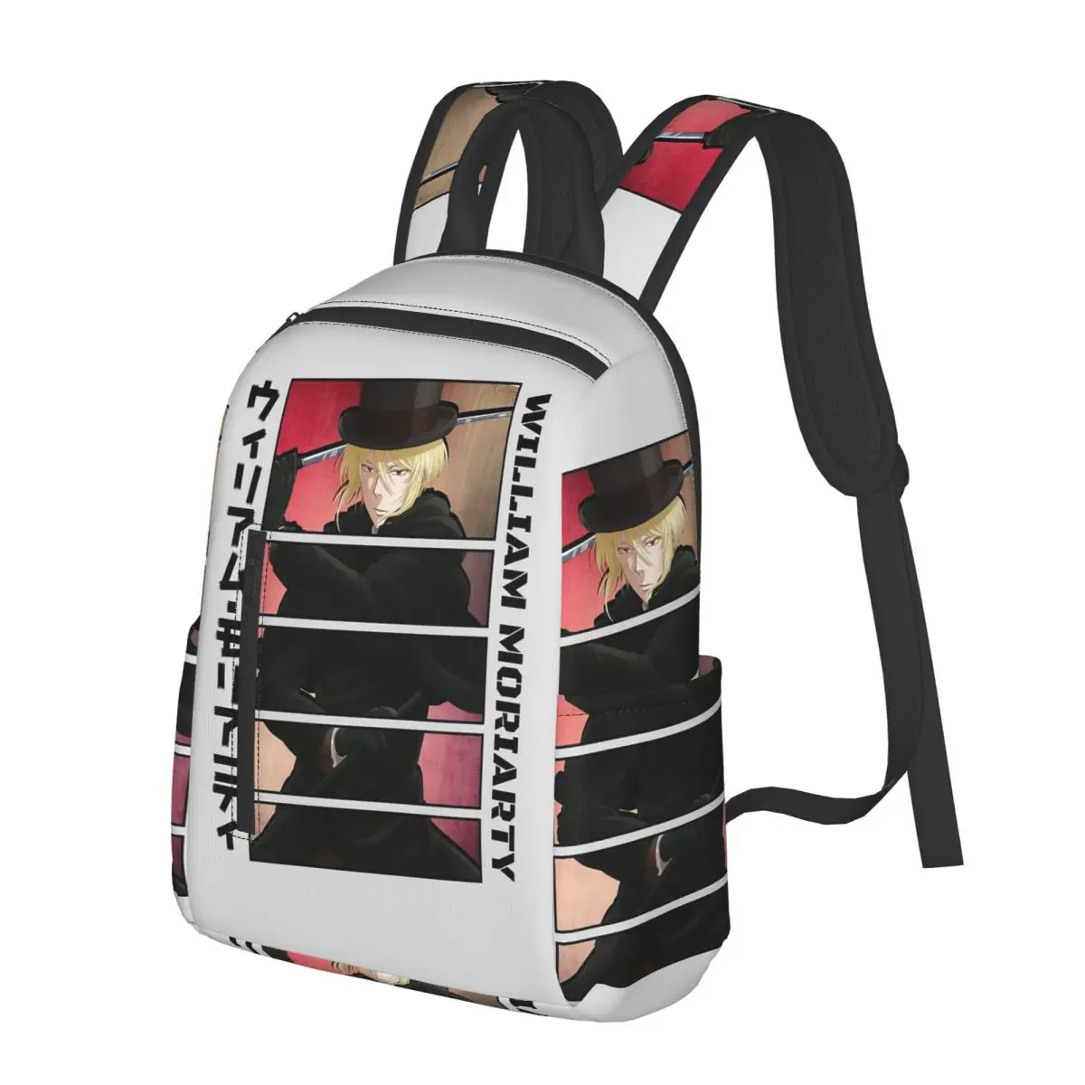 William James Moriarty Patriot Anime Student Backpack School Bag Hiking Travel Daypack for Men Women Bookbag Shoulder Bags