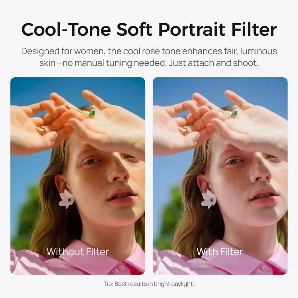 TELESIN CPL VND Cool Rose Magnetyczny Zestaw Filtrów do Obiektywu dla DJI OSMO Pocket 4pro Regulowany Zestaw Ramek Filtrów do Pocket 4P Akcesoria — zdjęcie produktu 3