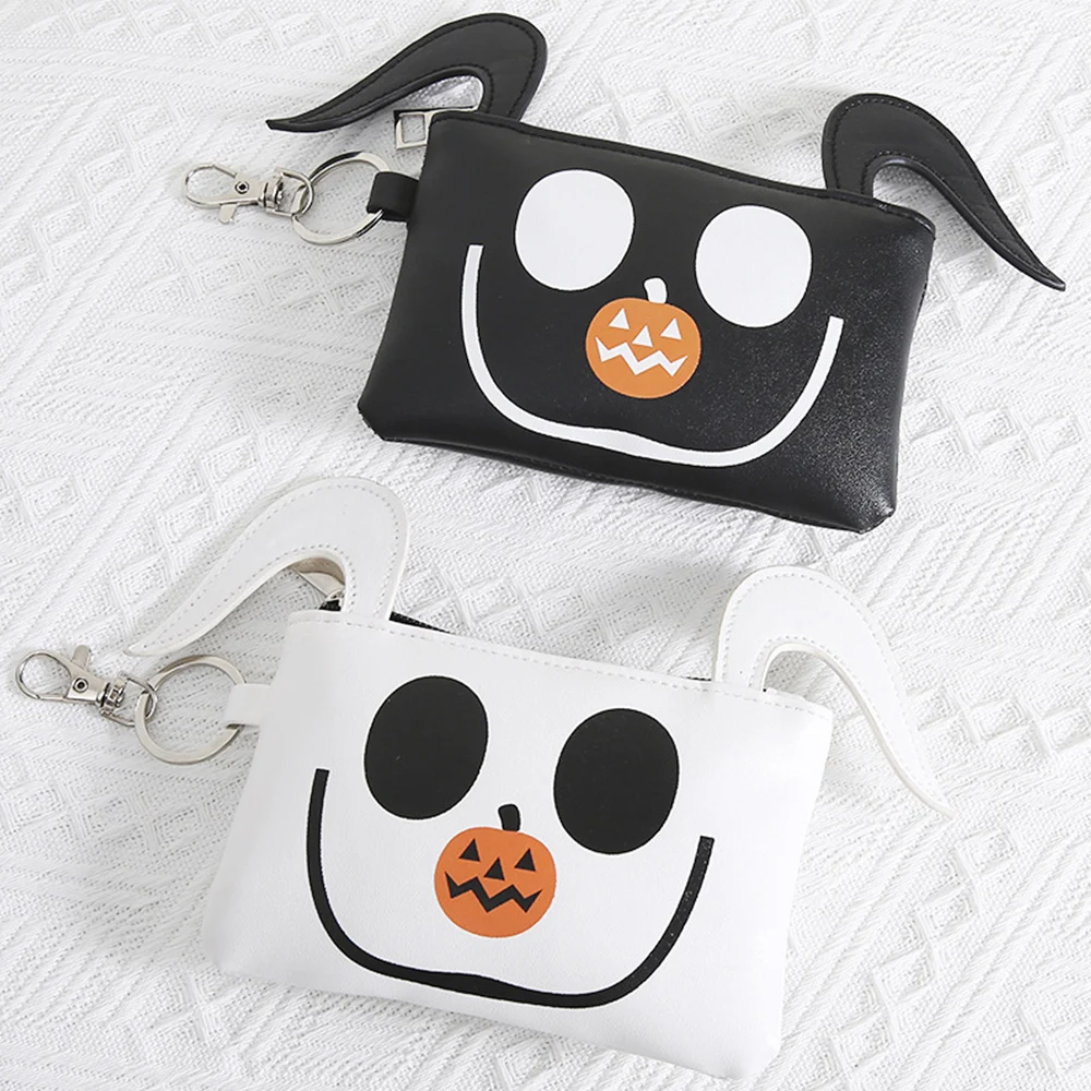 Cartoon Cute Women's Card Bag Keychain Halloween Purse Unisex Protable Wallet Funny Smiling Lovely Devil Ghost Bag Coin Bag