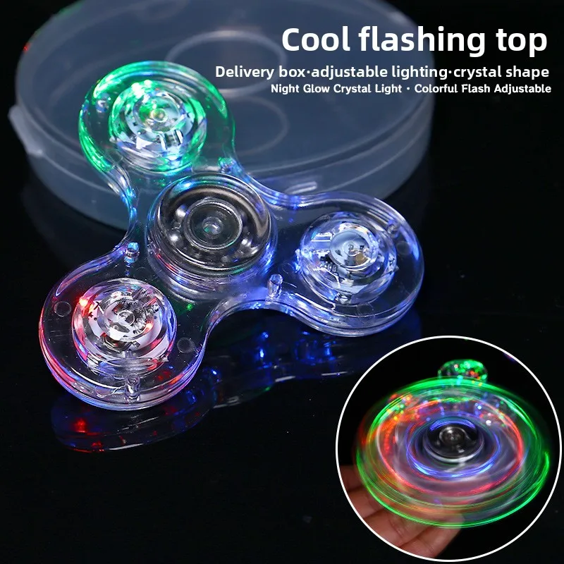 2Pcs Fidget Spinner Light up Sensory Fidget Toys Adults Kids with Autism ADHD Kids Travel Toys Anxiety Stress Relief Boy Gifts
