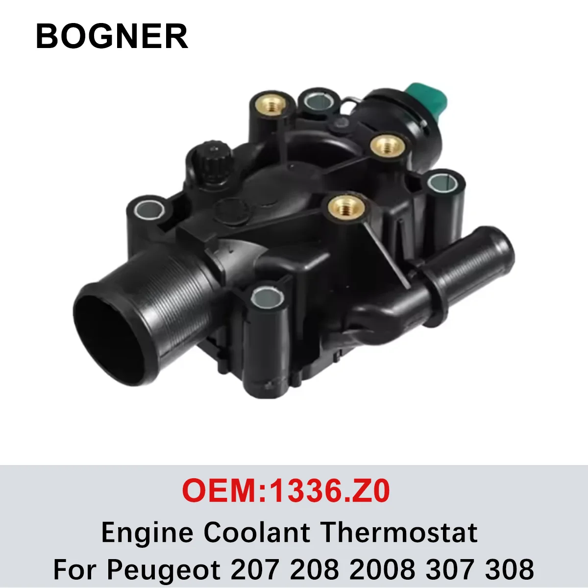 1336.Z0 1336Z0 XUHZIANG Engine Coolant Thermostat for Peugeot 207 208 2008 307 308 9647265980 Green 2 Pins