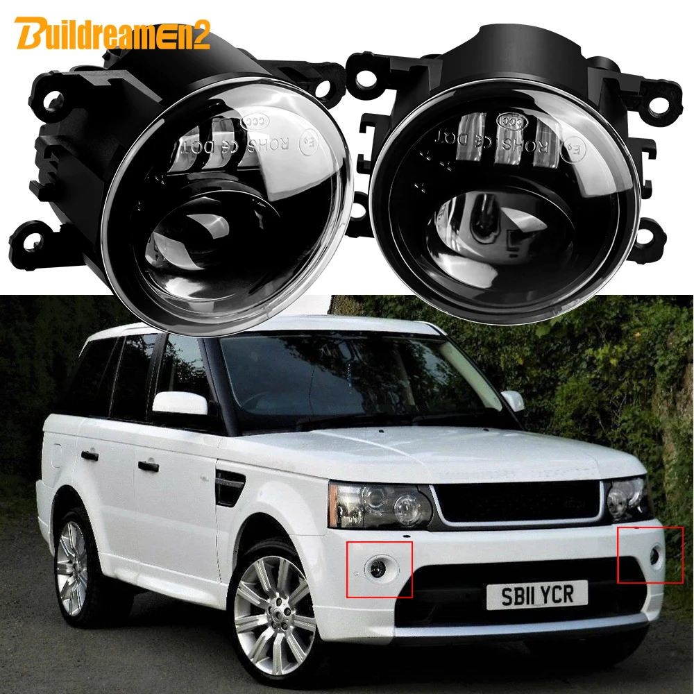 2 X 60W H11 Car Driver + Passenger LED Lens Fog Light DRL Styling For Land Rover Range Rover Sport LS 2010 2011 2012 2013