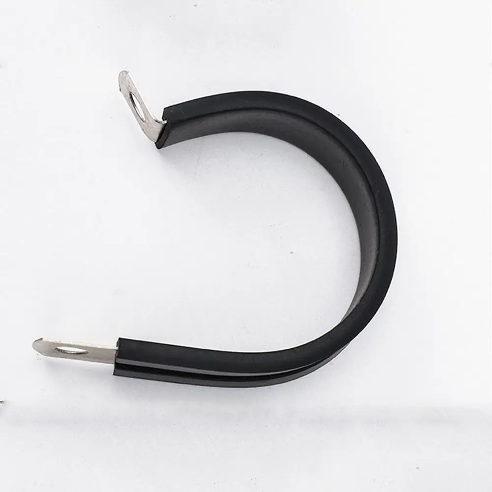 Hot sale Metal Wiring Hose Clamp R-type Durable Rubber Lined Clips Useful Cable Fasteners Hardware Electrical Fittings