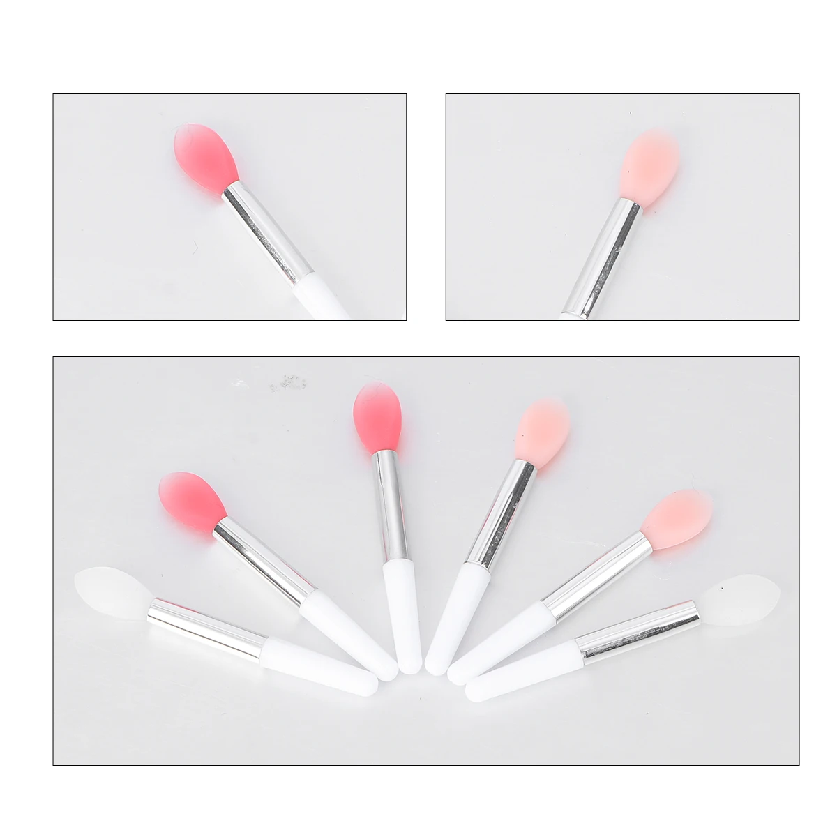6 قطع من فرشاة الشفاه المصنوعة من السيليكون المحمولة، أداة مكياج ملمع الشفاه، أداة أساسية لصالونات التجميل والمنزل #2
