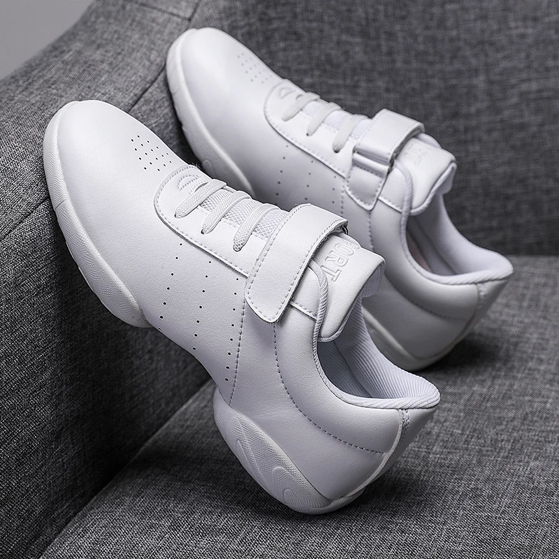 

Girls Cheerleading Shoes Kids Youth White Black Cheer Shoes Breathable Dance Sneakers Professional Aerobics Footwear 938