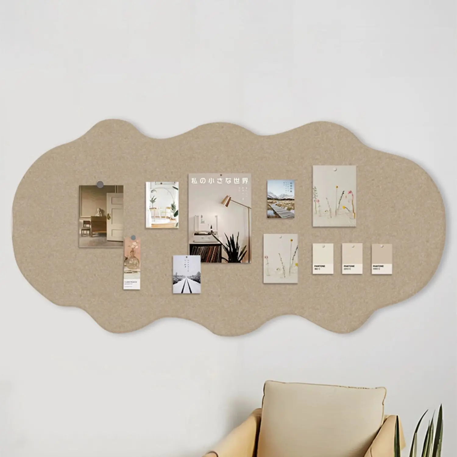 Spanish Alien Felt Board Photo Wall Self Adhesive Non Perforated Display Board Stickers Cloud Shape