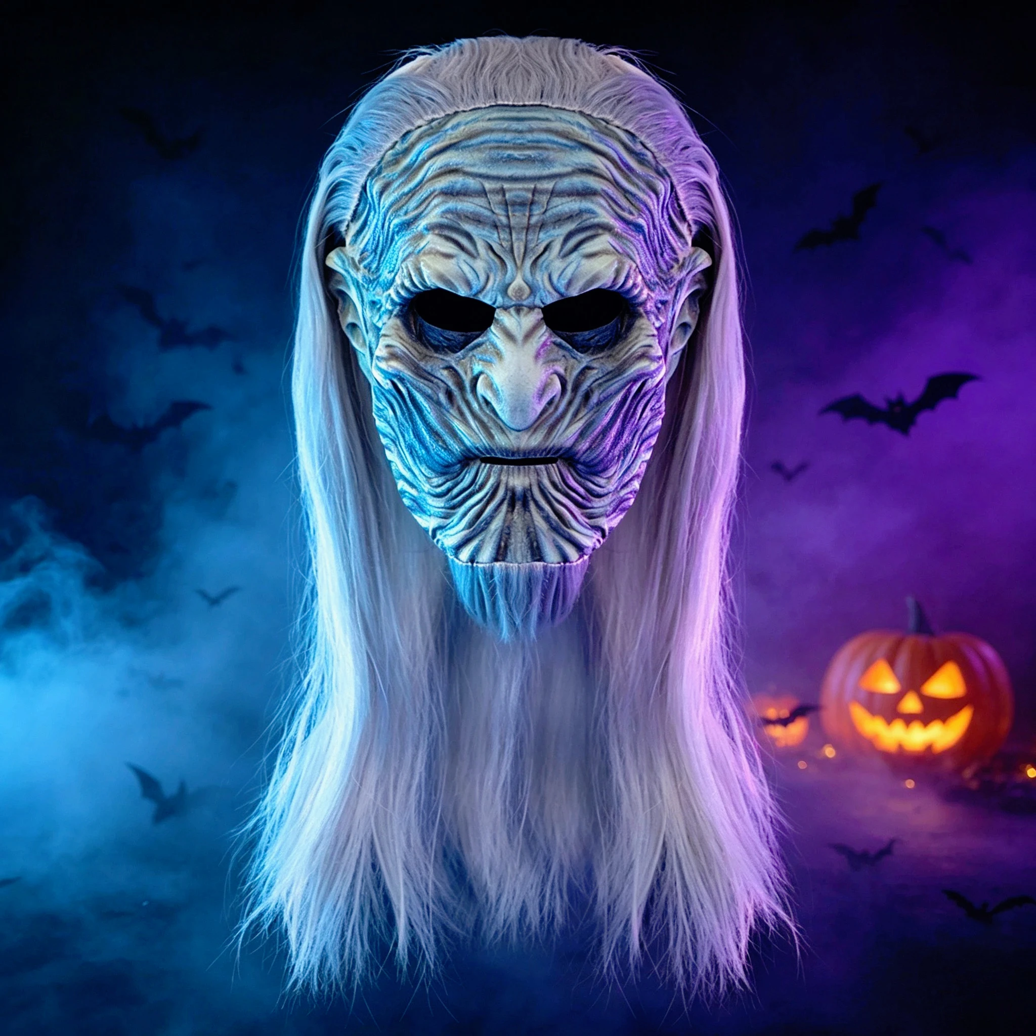 Halloween Gruselige Latexmaske Weißer Wanderer Frost Dämon Vollkopfmaske Geisterhaus Cosplay Kostüm Requisite