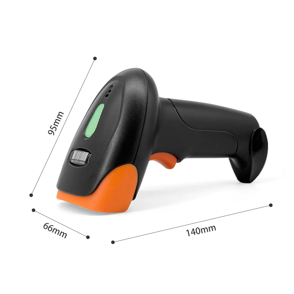 Handheld 1D/2D/QR Barcode Scanner BT+2.4G Wireless USB Wired Bar Code Reader Manual / Continuous Scanning CMOS Image Sensor