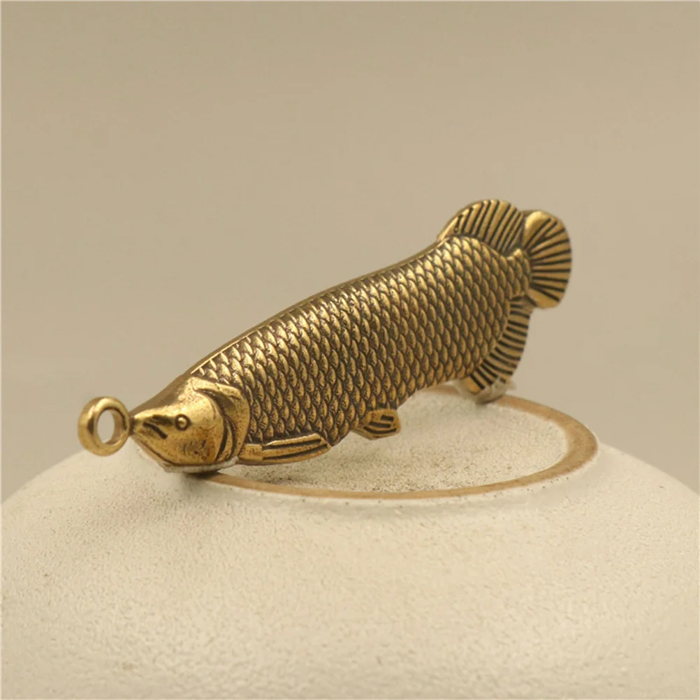 Pendant Keychain Chic Keyring DIY Pendants Brass Animal Vivid Design Fortune Fish Multi-function Practical Vintage