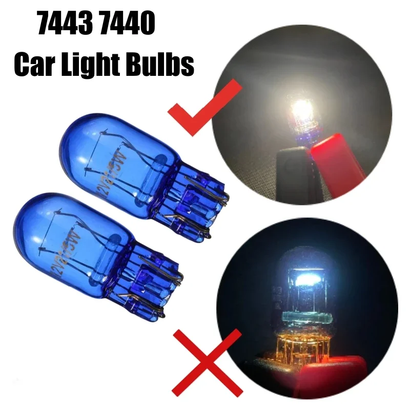 2/10PC Halogen Lamp W21 5W T20 580 7440 7443 Single Double Pin Xenon White 5000K Halogen DRL Side Light Hid Bulb