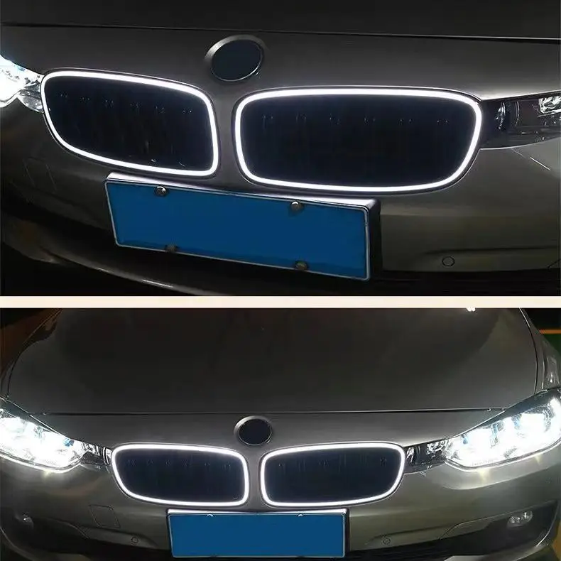 Luz líquida da grade dianteira do diodo emissor de luz, grade central luminosa, anel modificado, BMW Série 3 F30 F35 2013-2018