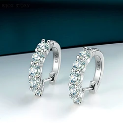 Hoops 100% 925 Sterling Silver Real 3mm-3.5mm Moissanite Stud Earrings For Women Sparkling Jewelry Gifts with GRA Certificate