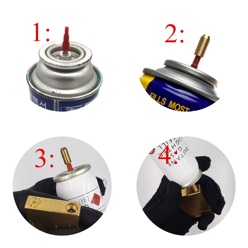 9 teile/satz Wiederverwendbare Messing Kupfer Gas Düse Adapter Für Dunhill Dupont & Andere Feuerzeuge Spezielle Refill Butan Reparatur Werkzeuge – Detail 3