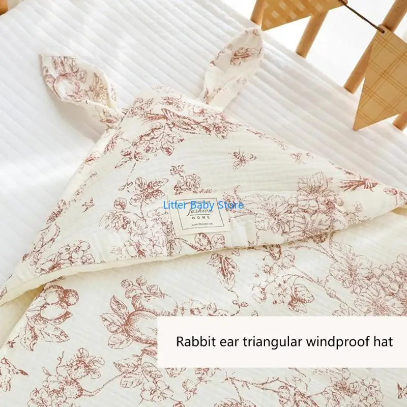 N80C بطانية أطفال مريحة لحديثي الولادة، بطانية أطفال قابلة للتنفس، آذان جميلة #1