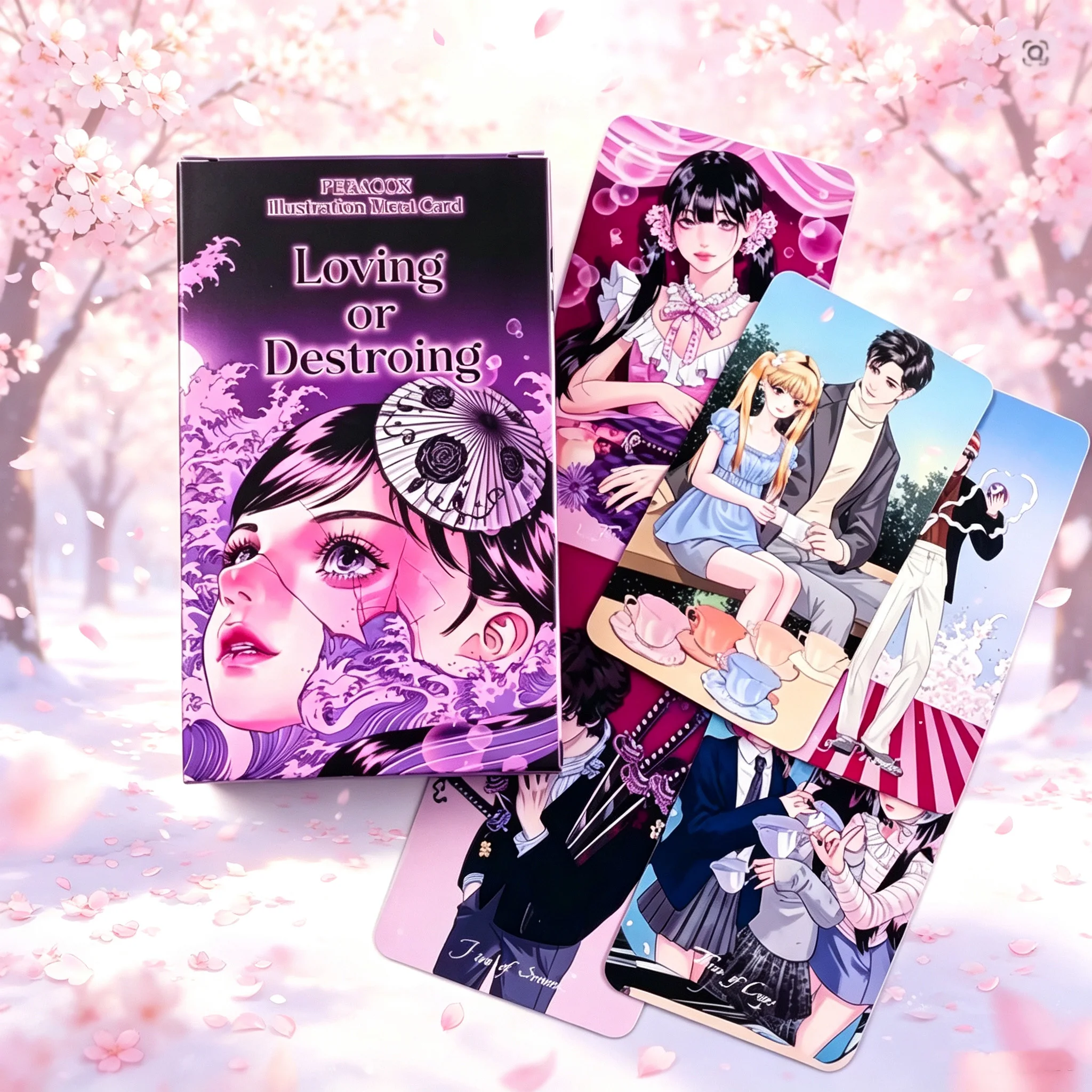„Lieben oder Zerstören“ Anime-Tarot-Deck, 78 Karten pro Set (10,2x6,0cm), Schicksals-Wahrsage-Brettspiel, Hexen-Prophezeitskarte