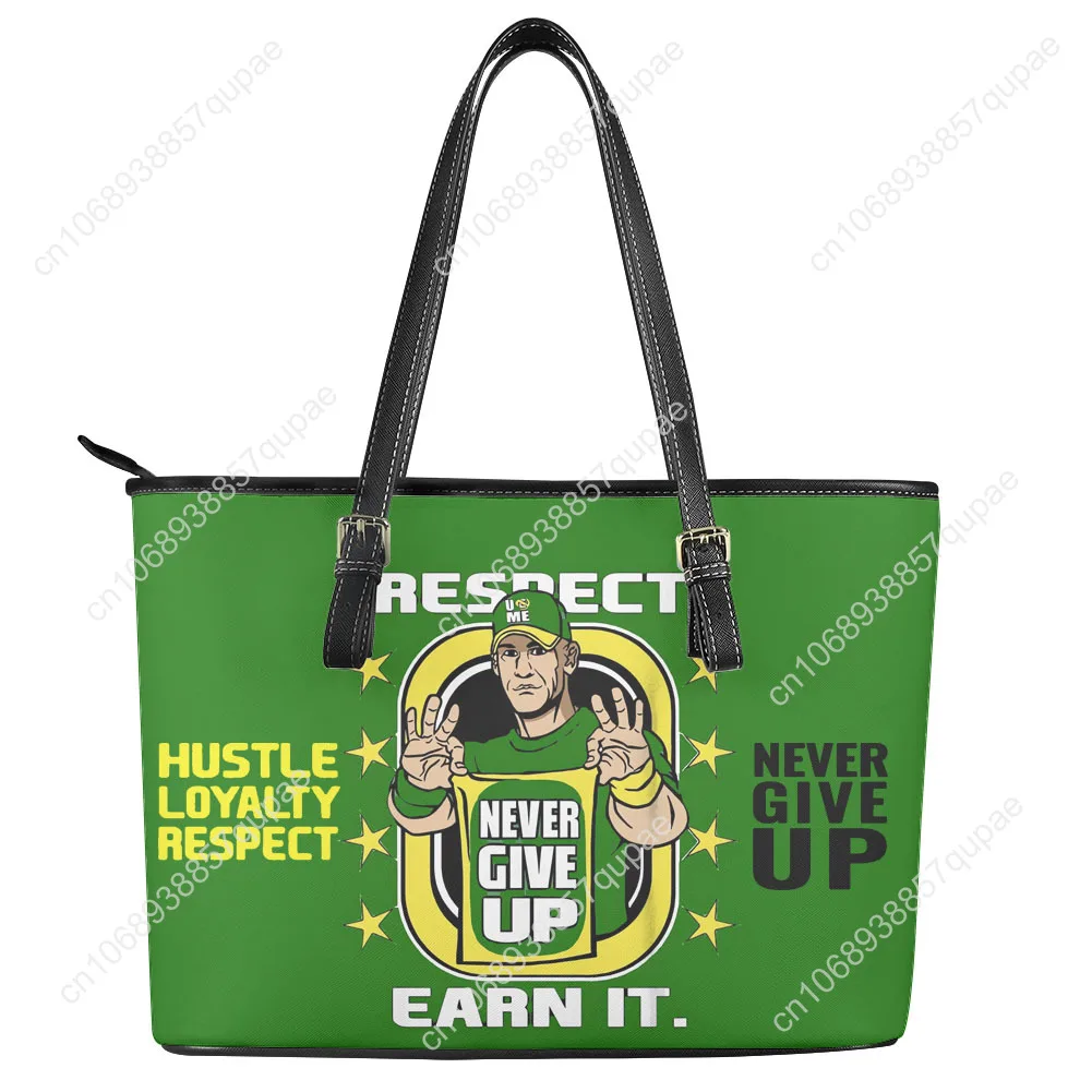 

John Cena 20 Years Never Give Custom Handbag Women Men Personalized Tote Bag Shoulder Bag Business Leather Purse Travel Bag Gift
