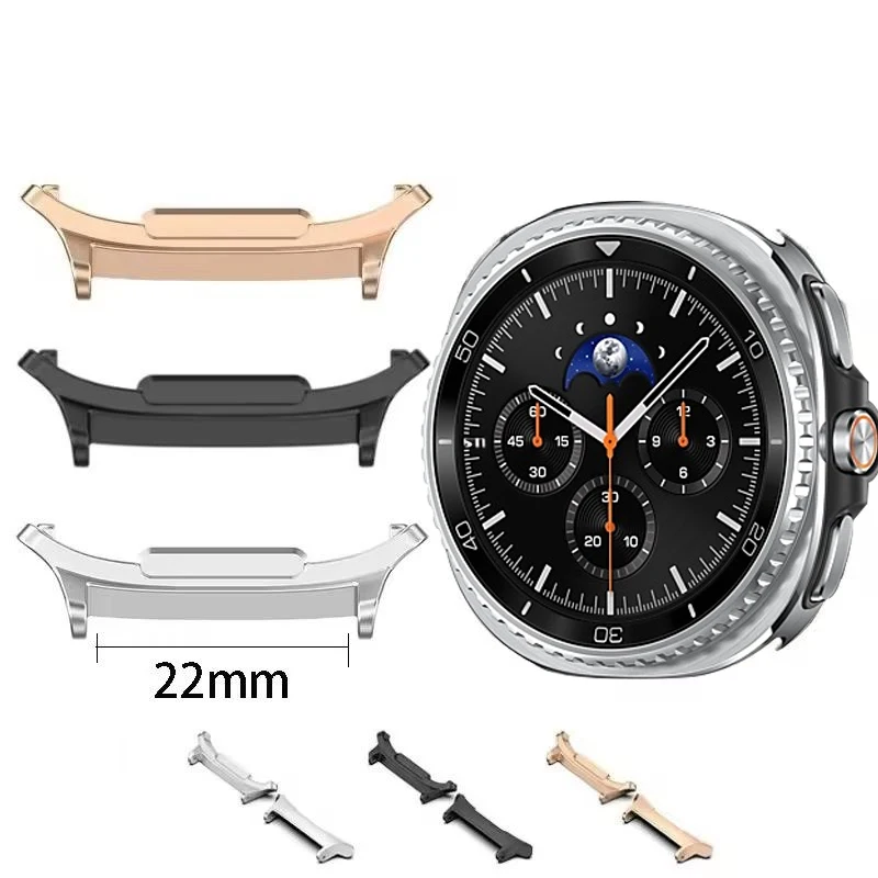 Metal Stainless Steel Watch Bands Connector Adapter for Samsung Galaxy Watch 8/8 classic 44mm 46mm 40mm replacement 22mm Strap