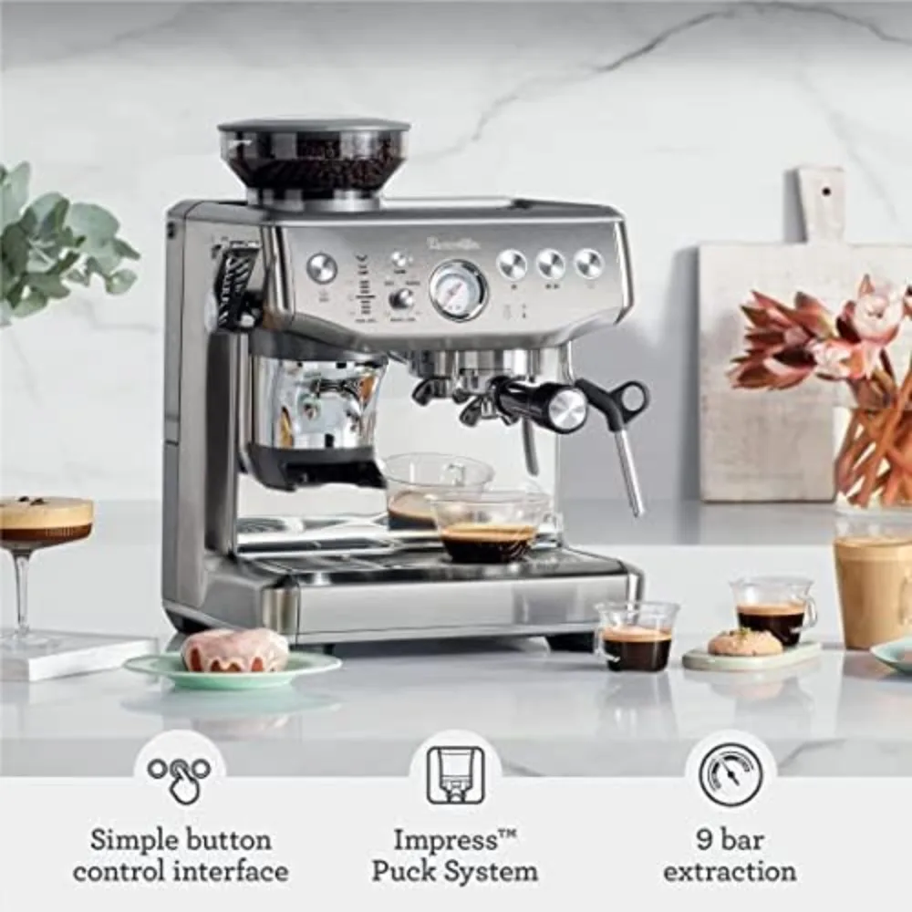 the Barista Machine with Grinder & Milk Frother, Espresso Maker with Assisted Tamping, Cappuccino