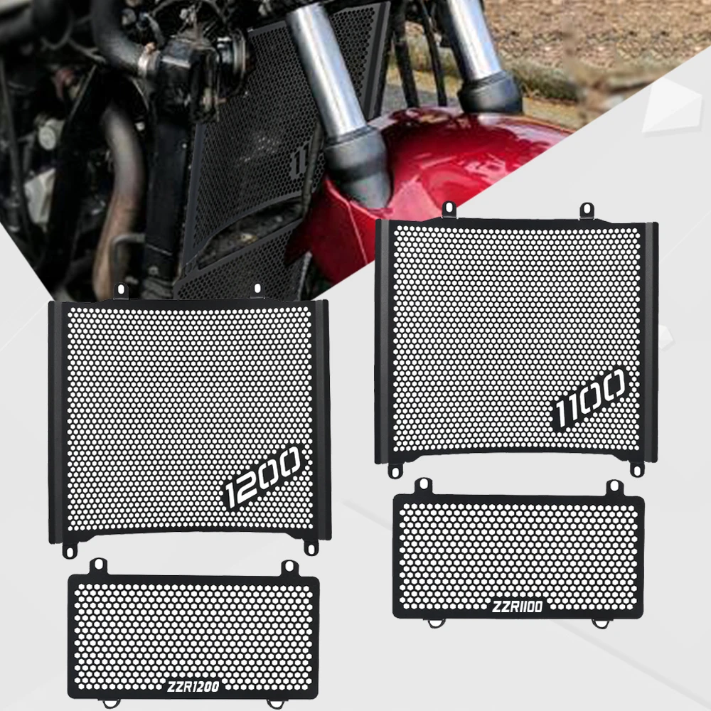 

ZZR 1200 1100 ZX12 Ninja ZX11 Radiator Grille Cover Guard Oil Cooler Protector For Kawasaki ZZR1200 /ZX-12 ZZR1100 / Ninja ZX-11