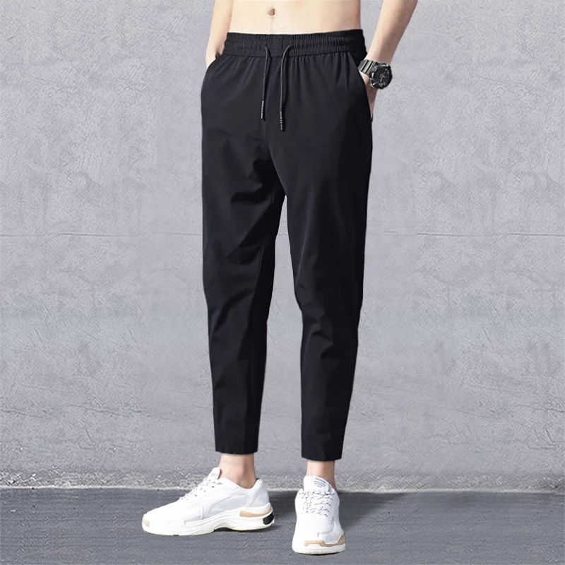 

Men's Ice Silk Quick Dry Ultra-Thin Nine-Piece Loose Summer Pants Slim Fit Casual Trousers Harlan Men's L Size
