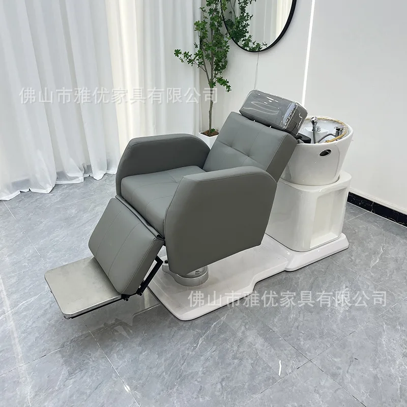 Multifunctional electric lift shampoo bed High-end barber shop Hair salon Integrated hair care Hair treatment bed can be rotated