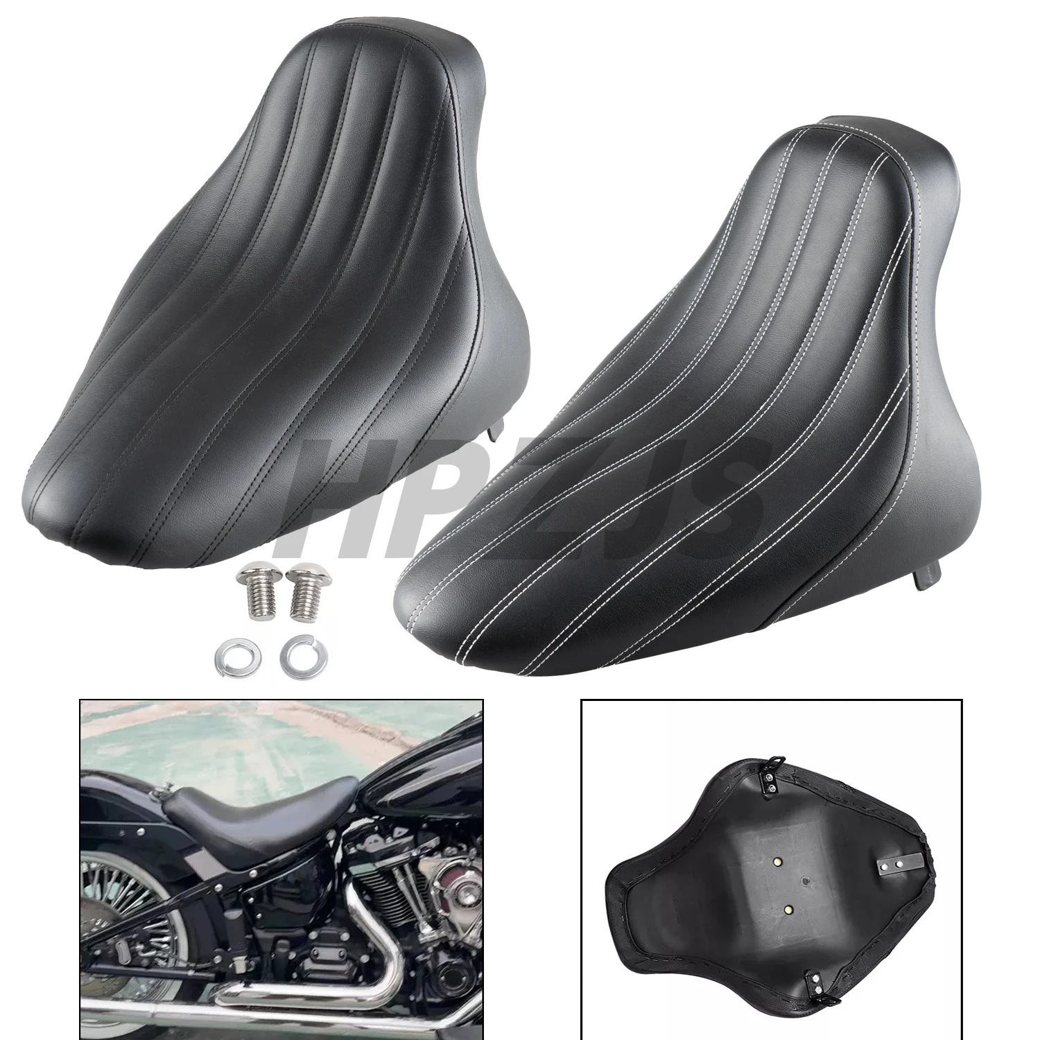 

Front Driver Butt Bucket Solo Seat For Harley Motorcycle Night Train Softail Heritage Fat Boy FXST FLST FLSTF 2000-2007 Black