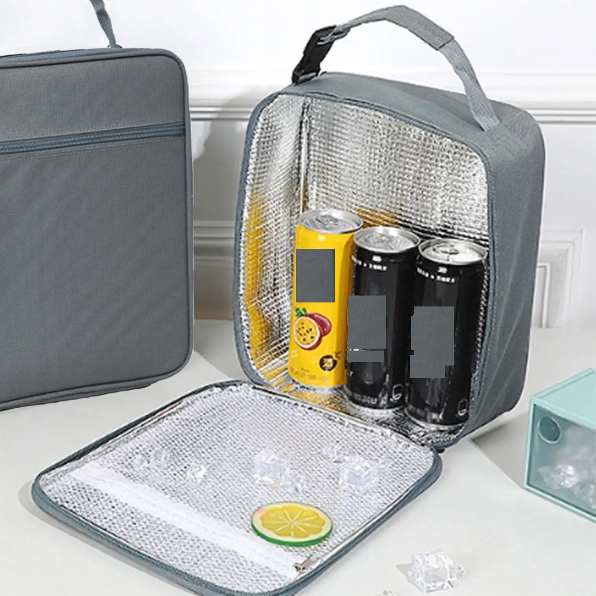 حقيبة حرارية محمولة لصندوق الغداء للعمل مع حقيبة بينتو المحمولة من رقائق الألومنيوم وحقيبة ثلج سميكة وحقيبة صندوق الغداء ذات سعة كبيرة #6