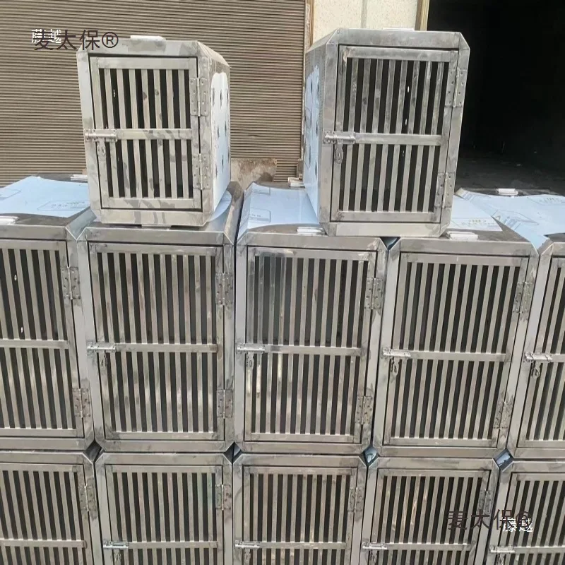 2026 Stainless steel transport cage out portable large, medium and small dogs checked in car trunk travel pet air Matebo