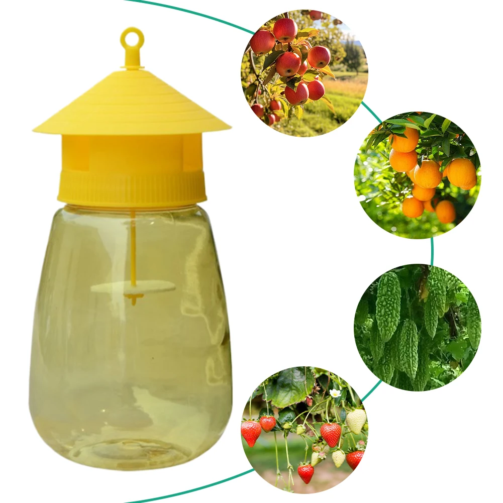 1/2 قطعة فخ الذباب الفاكهة كيل الأصفر البلاستيك Drosophila فخ مكافحة يطير الفاكهة يطير القاتل الماسك بستان الحشرات فخ مكافحة الآفات ل #4