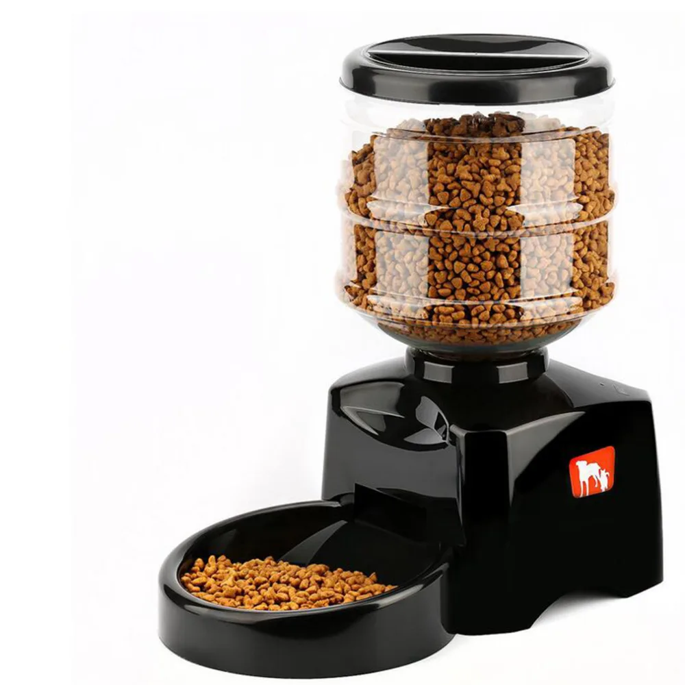 

High Quality Automatic Pet Feeder Black With Camera Pet Automatic Voice Message Recording LCD Screen Dogs Cats Food Dispense