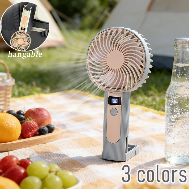 

Портативный вентилятор с цифровым дисплеем, USB-зарядкой, подставкой, двойным назначением, компактный, электрический, 120 уровней скорости ветра