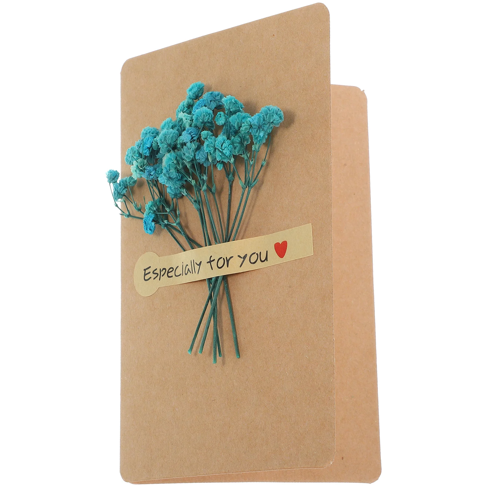 

3D Paperboard Wedding Invitation Greeting Card Handmade Blue Star Dried Flowers Christmas Holiday Gift Xmas Greeting Card